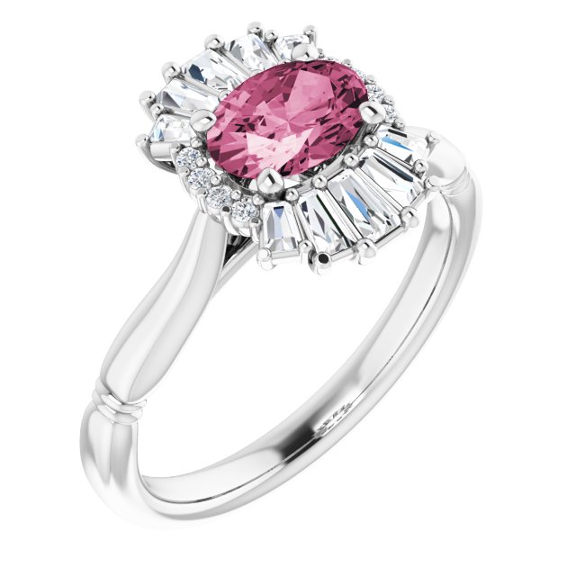 Platinum Natural Pink Tourmaline & 1/4 CTW Natural Diamond Ring
